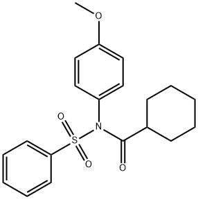 N-(cyclohexylcarbonyl)-N-(4-methoxyphenyl)benzenesulfonamide Struktur