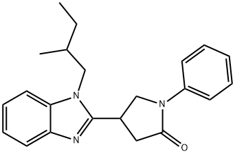 4-[1-(2-methylbutyl)-1H-benzimidazol-2-yl]-1-phenyl-2-pyrrolidinone Structure