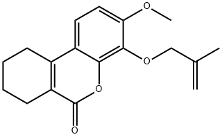 3-methoxy-4-[(2-methyl-2-propenyl)oxy]-7,8,9,10-tetrahydro-6H-benzo[c]chromen-6-one 结构式