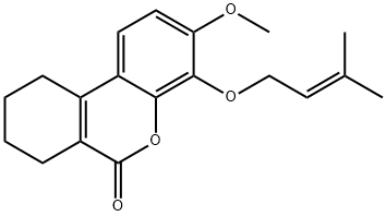 3-methoxy-4-[(3-methyl-2-butenyl)oxy]-7,8,9,10-tetrahydro-6H-benzo[c]chromen-6-one Structure