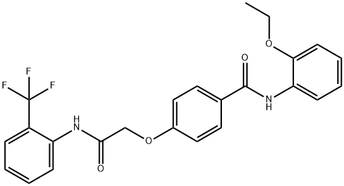N-(2-ethoxyphenyl)-4-{2-oxo-2-[2-(trifluoromethyl)anilino]ethoxy}benzamide 结构式