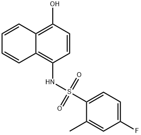 4-fluoro-N-(4-hydroxy-1-naphthyl)-2-methylbenzenesulfonamide 结构式