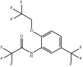 2,2,2-trifluoro-N-[2-(2,2,2-trifluoroethoxy)-5-(trifluoromethyl)phenyl]acetamide Struktur