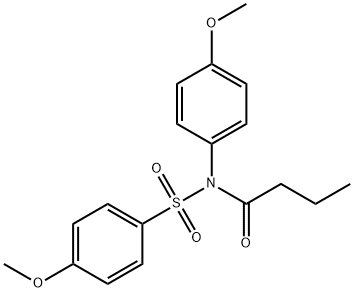 N-butyryl-4-methoxy-N-(4-methoxyphenyl)benzenesulfonamide 化学構造式