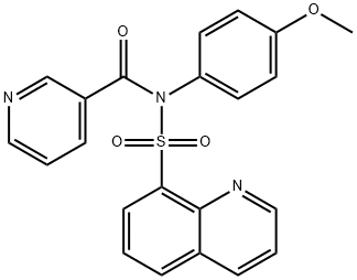 N-(4-methoxyphenyl)-N-(3-pyridinylcarbonyl)-8-quinolinesulfonamide 化学構造式