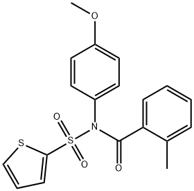 N-(4-methoxyphenyl)-N-(2-methylbenzoyl)-2-thiophenesulfonamide 化学構造式