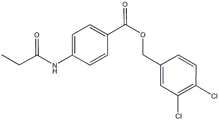 3,4-dichlorobenzyl 4-(propionylamino)benzoate 结构式