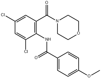 N-[2,4-dichloro-6-(4-morpholinylcarbonyl)phenyl]-4-methoxybenzamide Struktur