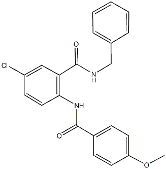 N-benzyl-5-chloro-2-[(4-methoxybenzoyl)amino]benzamide 化学構造式