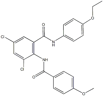 3,5-dichloro-N-(4-ethoxyphenyl)-2-[(4-methoxybenzoyl)amino]benzamide Struktur