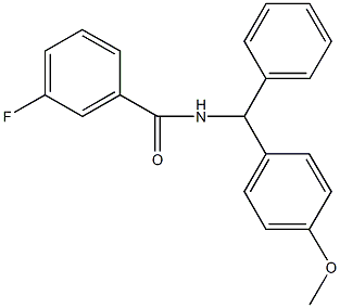 3-fluoro-N-[(4-methoxyphenyl)(phenyl)methyl]benzamide Struktur