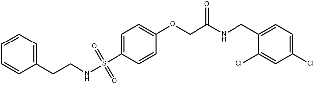N-(2,4-dichlorobenzyl)-2-(4-{[(2-phenylethyl)amino]sulfonyl}phenoxy)acetamide Struktur