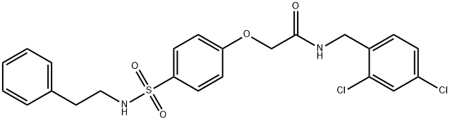 N-(2,4-dichlorobenzyl)-2-(4-{[(2-phenylethyl)amino]sulfonyl}phenoxy)acetamide Structure