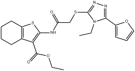 ethyl 2-[({[4-ethyl-5-(2-furyl)-4H-1,2,4-triazol-3-yl]sulfanyl}acetyl)amino]-4,5,6,7-tetrahydro-1-benzothiophene-3-carboxylate|
