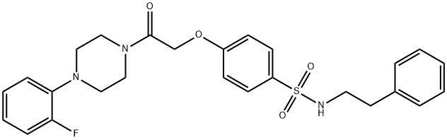 4-{2-[4-(2-fluorophenyl)-1-piperazinyl]-2-oxoethoxy}-N-(2-phenylethyl)benzenesulfonamide Struktur