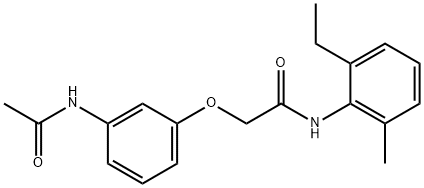 2-[3-(acetylamino)phenoxy]-N-(2-ethyl-6-methylphenyl)acetamide Struktur