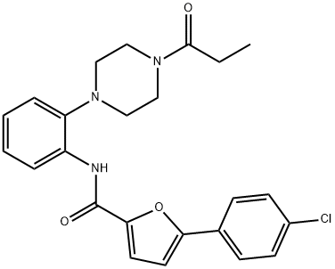5-(4-chlorophenyl)-N-[2-(4-propionyl-1-piperazinyl)phenyl]-2-furamide,693830-04-5,结构式