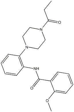 2-methoxy-N-[2-(4-propionyl-1-piperazinyl)phenyl]benzamide,693830-33-0,结构式