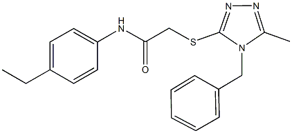 2-[(4-benzyl-5-methyl-4H-1,2,4-triazol-3-yl)sulfanyl]-N-(4-ethylphenyl)acetamide 结构式