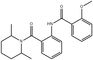 N-{2-[(2,6-dimethyl-1-piperidinyl)carbonyl]phenyl}-2-methoxybenzamide Struktur