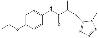 N-(4-ethoxyphenyl)-2-[(1-methyl-1H-tetraazol-5-yl)sulfanyl]propanamide 结构式