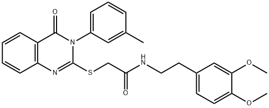 N-[2-(3,4-dimethoxyphenyl)ethyl]-2-{[3-(3-methylphenyl)-4-oxo-3,4-dihydro-2-quinazolinyl]sulfanyl}acetamide Structure