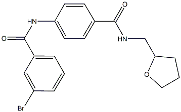 3-bromo-N-(4-{[(tetrahydro-2-furanylmethyl)amino]carbonyl}phenyl)benzamide Structure