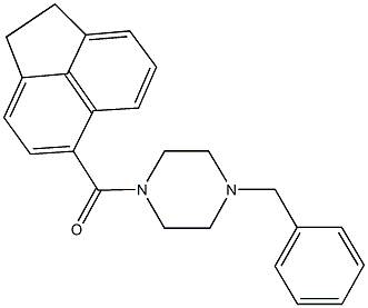 1-benzyl-4-(1,2-dihydro-5-acenaphthylenylcarbonyl)piperazine 化学構造式