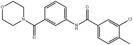 3-chloro-4-methyl-N-[3-(4-morpholinylcarbonyl)phenyl]benzamide 结构式