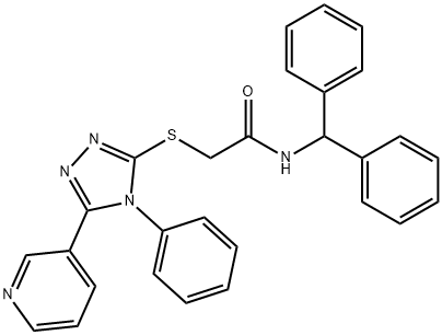 N-benzhydryl-2-{[4-phenyl-5-(3-pyridinyl)-4H-1,2,4-triazol-3-yl]sulfanyl}acetamide Structure