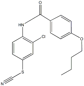 4-[(4-butoxybenzoyl)amino]-3-chlorophenyl thiocyanate 化学構造式