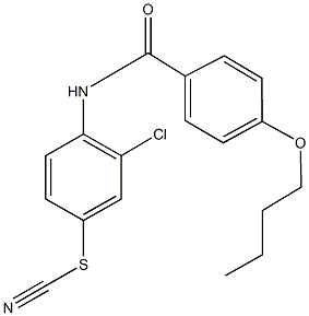 4-[(4-butoxybenzoyl)amino]-3-chlorophenyl thiocyanate Structure