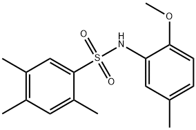 N-(2-methoxy-5-methylphenyl)-2,4,5-trimethylbenzenesulfonamide 化学構造式