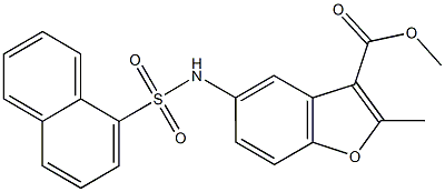 methyl 2-methyl-5-[(1-naphthylsulfonyl)amino]-1-benzofuran-3-carboxylate Struktur