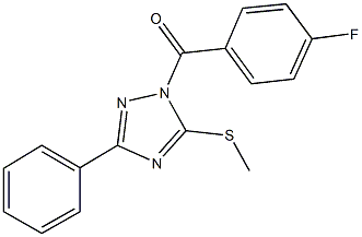 1-(4-fluorobenzoyl)-3-phenyl-1H-1,2,4-triazol-5-ylmethylsulfide Struktur
