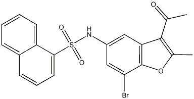 N-(3-acetyl-7-bromo-2-methyl-1-benzofuran-5-yl)-1-naphthalenesulfonamide Structure