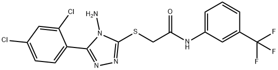 2-{[4-amino-5-(2,4-dichlorophenyl)-4H-1,2,4-triazol-3-yl]sulfanyl}-N-[3-(trifluoromethyl)phenyl]acetamide,694465-50-4,结构式