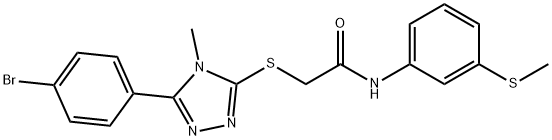 2-{[5-(4-bromophenyl)-4-methyl-4H-1,2,4-triazol-3-yl]sulfanyl}-N-[3-(methylsulfanyl)phenyl]acetamide,694466-40-5,结构式