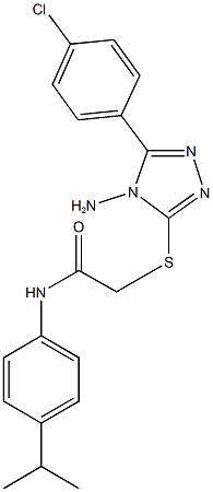 2-{[4-amino-5-(4-chlorophenyl)-4H-1,2,4-triazol-3-yl]sulfanyl}-N-(4-isopropylphenyl)acetamide 结构式