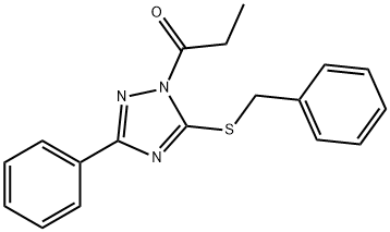 5-(benzylsulfanyl)-3-phenyl-1-propionyl-1H-1,2,4-triazole|