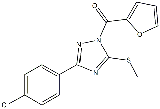 3-(4-chlorophenyl)-1-(2-furoyl)-1H-1,2,4-triazol-5-yl methyl sulfide Structure