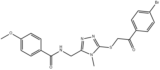 N-[(5-{[2-(4-bromophenyl)-2-oxoethyl]sulfanyl}-4-methyl-4H-1,2,4-triazol-3-yl)methyl]-4-methoxybenzamide Structure