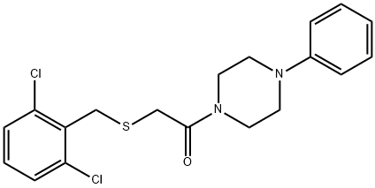 2,6-dichlorobenzyl 2-oxo-2-(4-phenyl-1-piperazinyl)ethyl sulfide Structure