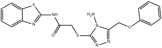 2-{[4-amino-5-(phenoxymethyl)-4H-1,2,4-triazol-3-yl]sulfanyl}-N-(1,3-benzothiazol-2-yl)acetamide|