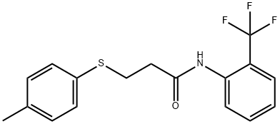 3-[(4-methylphenyl)sulfanyl]-N-[2-(trifluoromethyl)phenyl]propanamide Struktur