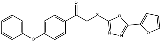 2-{[5-(2-furyl)-1,3,4-oxadiazol-2-yl]thio}-1-(4-phenoxyphenyl)ethanone Struktur