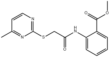 methyl 2-({[(4-methyl-2-pyrimidinyl)sulfanyl]acetyl}amino)benzoate Struktur