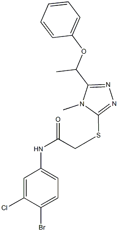 N-(4-bromo-3-chlorophenyl)-2-{[4-methyl-5-(1-phenoxyethyl)-4H-1,2,4-triazol-3-yl]sulfanyl}acetamide|