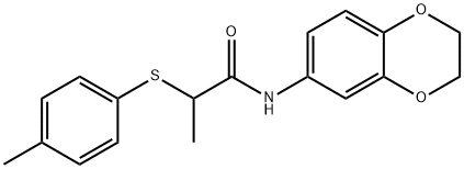 N-(2,3-dihydro-1,4-benzodioxin-6-yl)-2-[(4-methylphenyl)sulfanyl]propanamide Structure