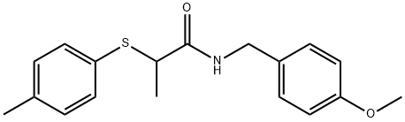 N-(4-methoxybenzyl)-2-[(4-methylphenyl)sulfanyl]propanamide,694502-15-3,结构式